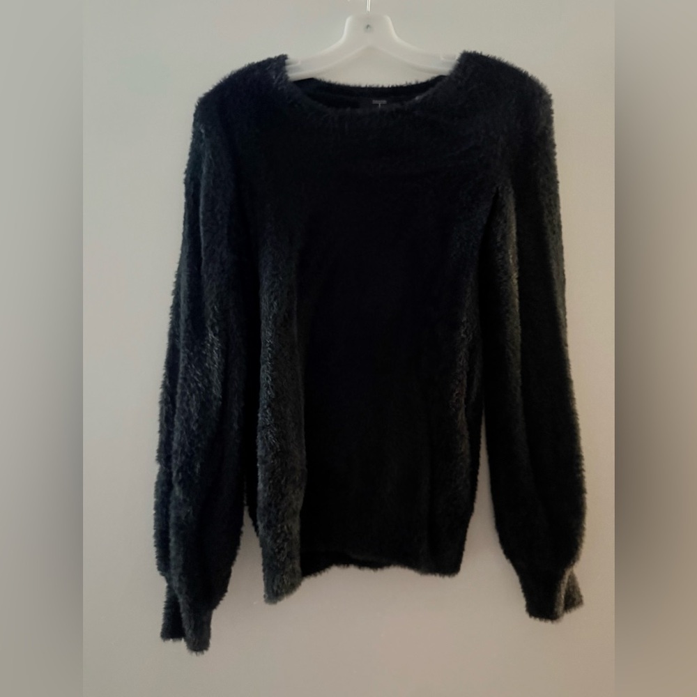Cozy Sweater Tahari Fuzzy Sweater Pullover Women Small Dark Green Top Longsleeve